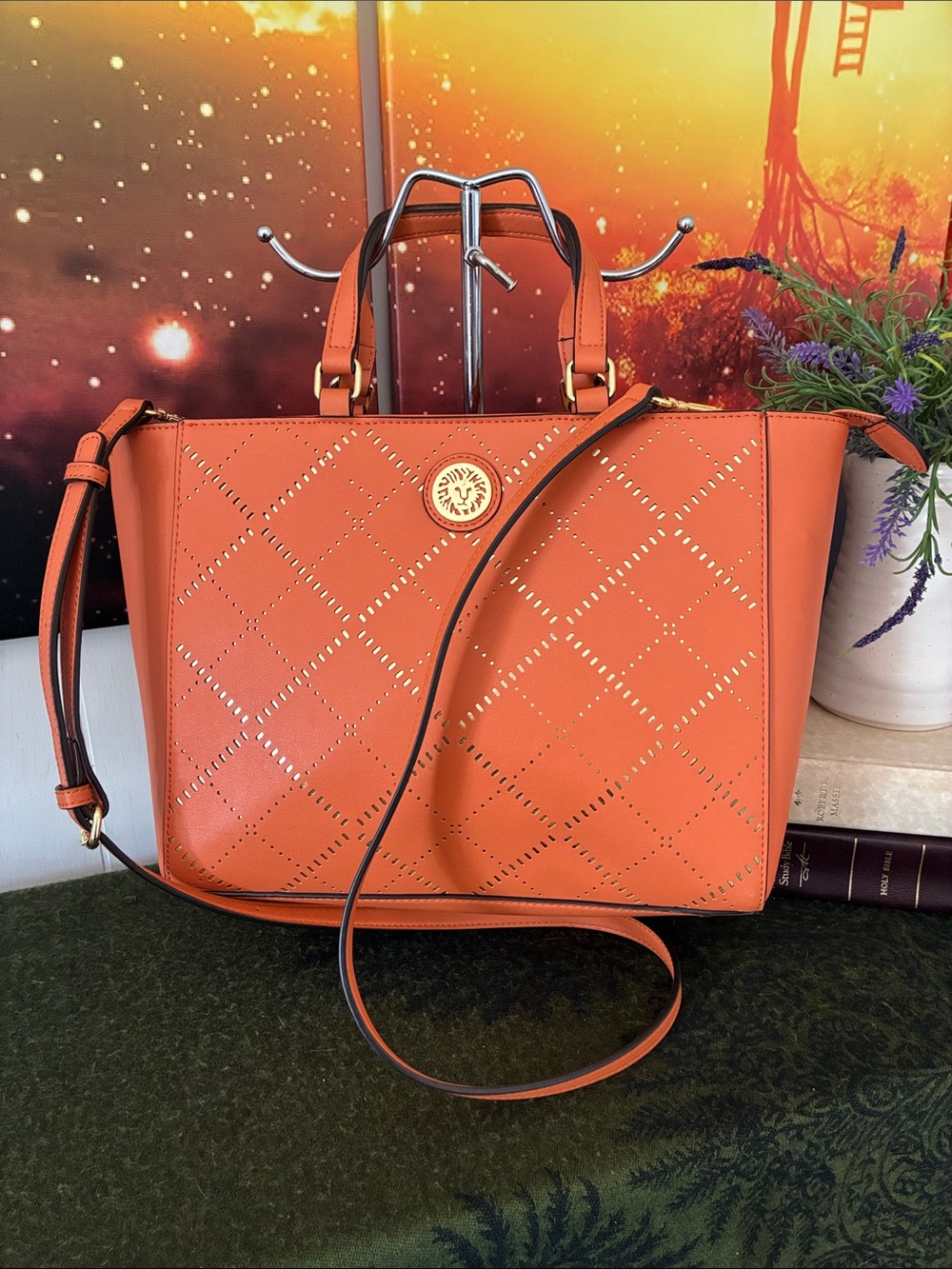 Anne Klein Perforated Satchel